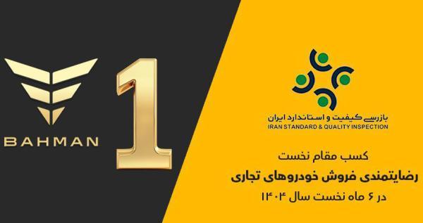 گروه بهمن صدرنشین ارزیابی رضایتمندی فروش خودروهای تجاری